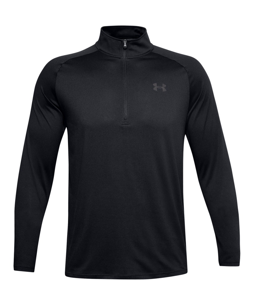 [UA004BKCHS] Under Armour Tech™ 2.0  1/2 zip long sleeve (S, Black/Charcoal)