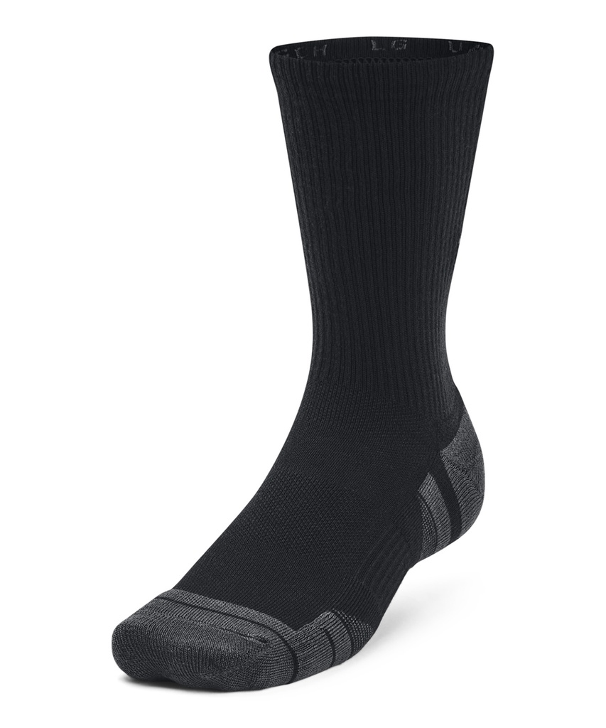 [UA044BLACM] Under Armour UA Performance tech 3-pack crew socks (M, Black)