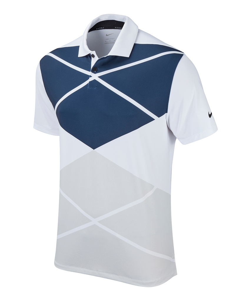 [NK338WHBKS] Nike Nike Vapor argyle print polo (S, White/Black)
