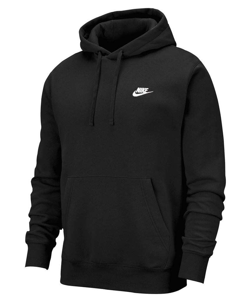 [NK387BKBWS] Nike Nike Club hoodie (S, Black/Black/White)