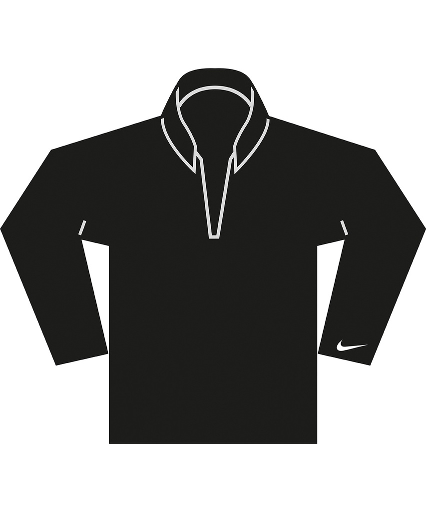 [NK432BKWHS] Nike Velocity 1/2-zip top (S, Black/White)