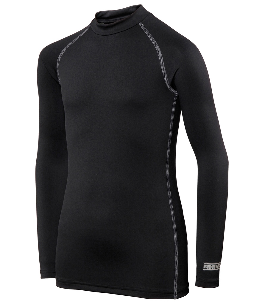 [RH01BBLAC56] Rhino Rhino baselayer long sleeve - juniors (5/6 Years, Black)