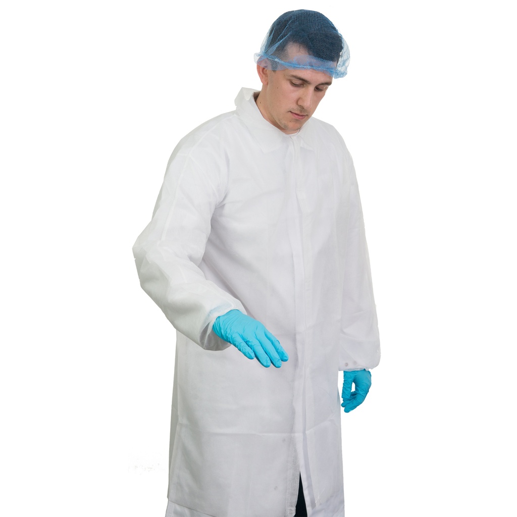[17C01] Non-Woven Coats - Velcro (50 Pack) (Small)