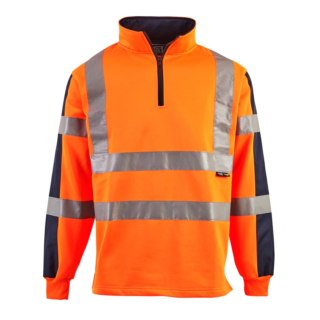 [31781] Supertouch Hi Vis 2 Tone Orange Rugby Shirt (Small)