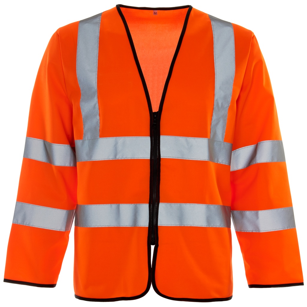 [32681] Hi Vis Long Sleeved Vest - Zip (Small)