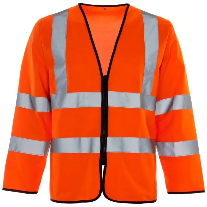 [32781] Supertouch Hi Vis Orange Long Sleeved Zip Vest (Small)
