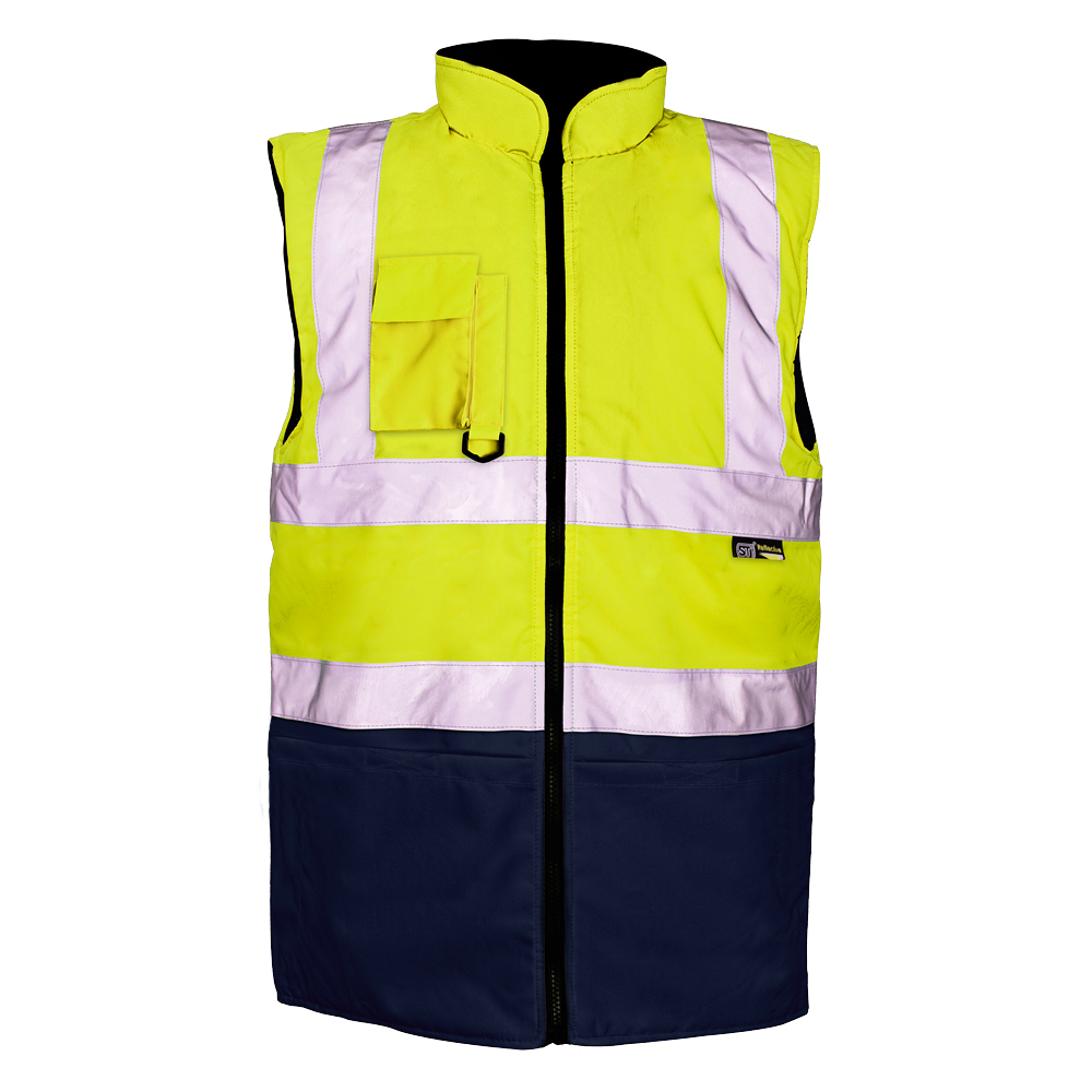 [SHV-10141] Supertouch Yellow/Navy 2 Tone Bodywarmer (Small)