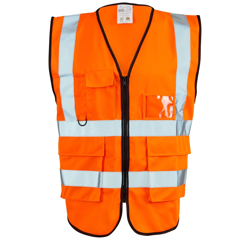 [SHV-25381] Supertouch Hi Vis Yellow 2 Tone Executive Vest (Small)