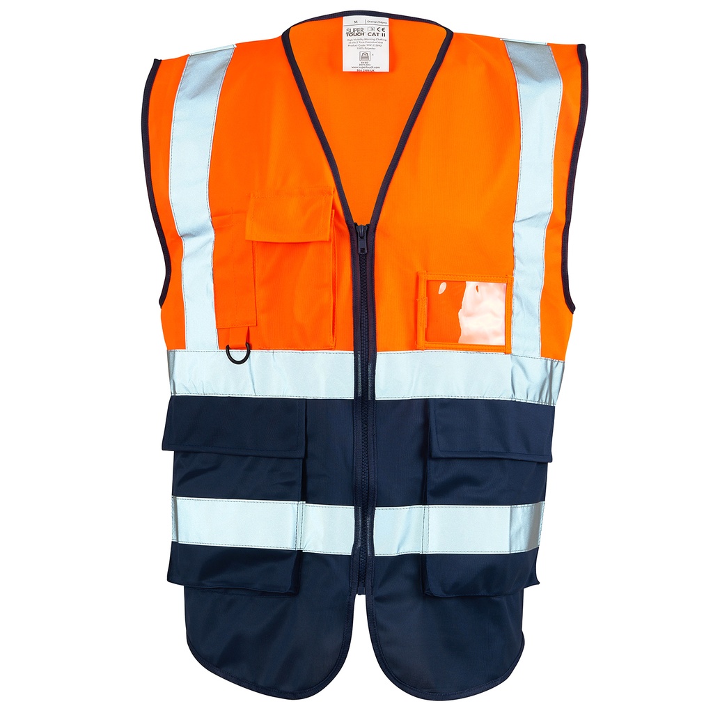 [SHV-253891] Supertouch Hi Vis Orange 2 Tone Executive Vest (Small)