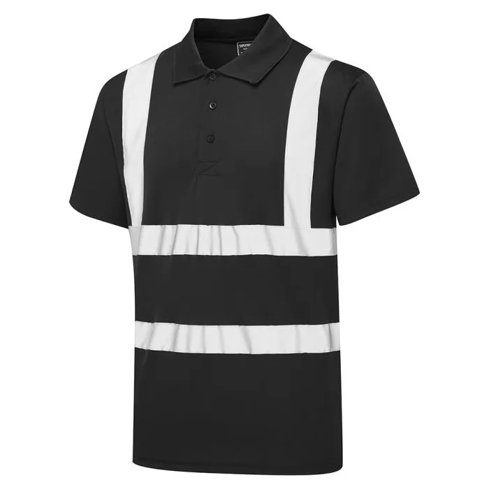 [SHV-30171] Supertouch Hi Vis Black Bird Eye Polo Shirt (Small)