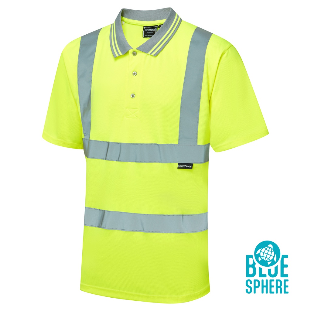 [SHV-30241] Supertouch Eco Hi Vis Yellow Birdeye Polo Shirt (Small)