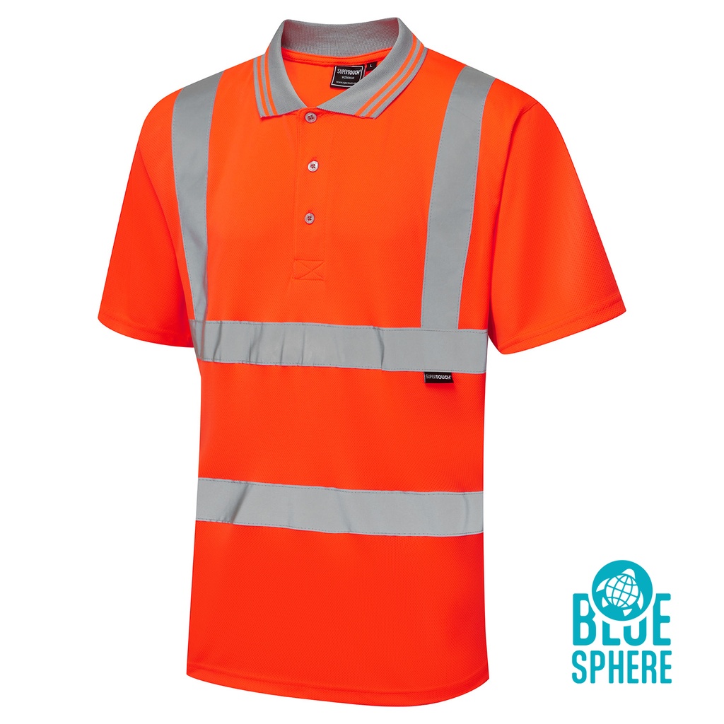 [SHV-30281] Supertouch Eco Hi Vis Orange Birdeye Polo Shirt (Small)