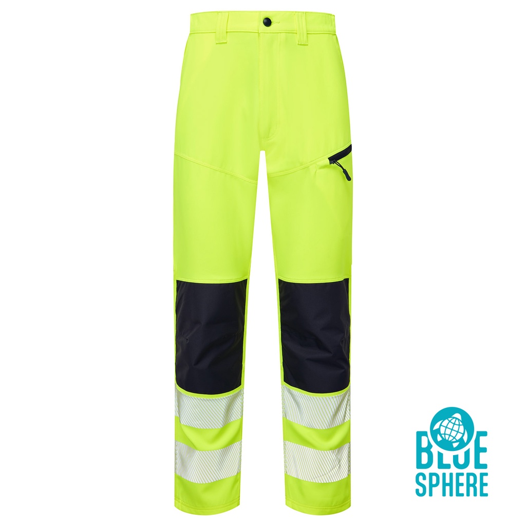 Essentials Hi Vis Eco Coolair 4-Way Stretch Yellow Trousers