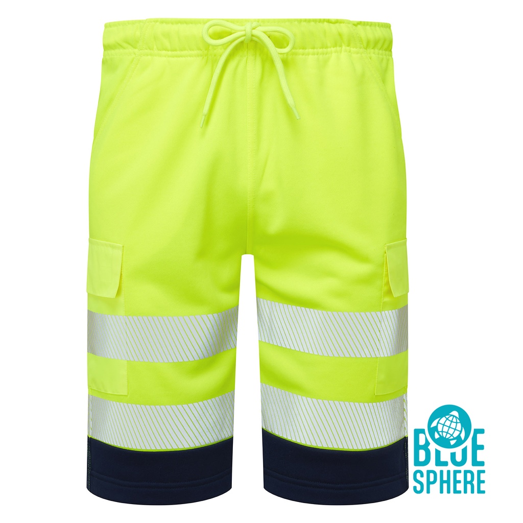 [SHV-451C1] Essentials Hi-Vis Eco Cotton Cool Yellow Shorts (Small)