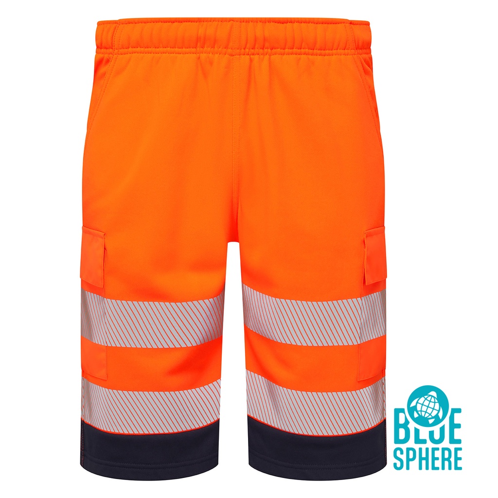 [SHV-451D1] Essentials Hi-Vis Eco CottonCool Orange Shorts (Small)