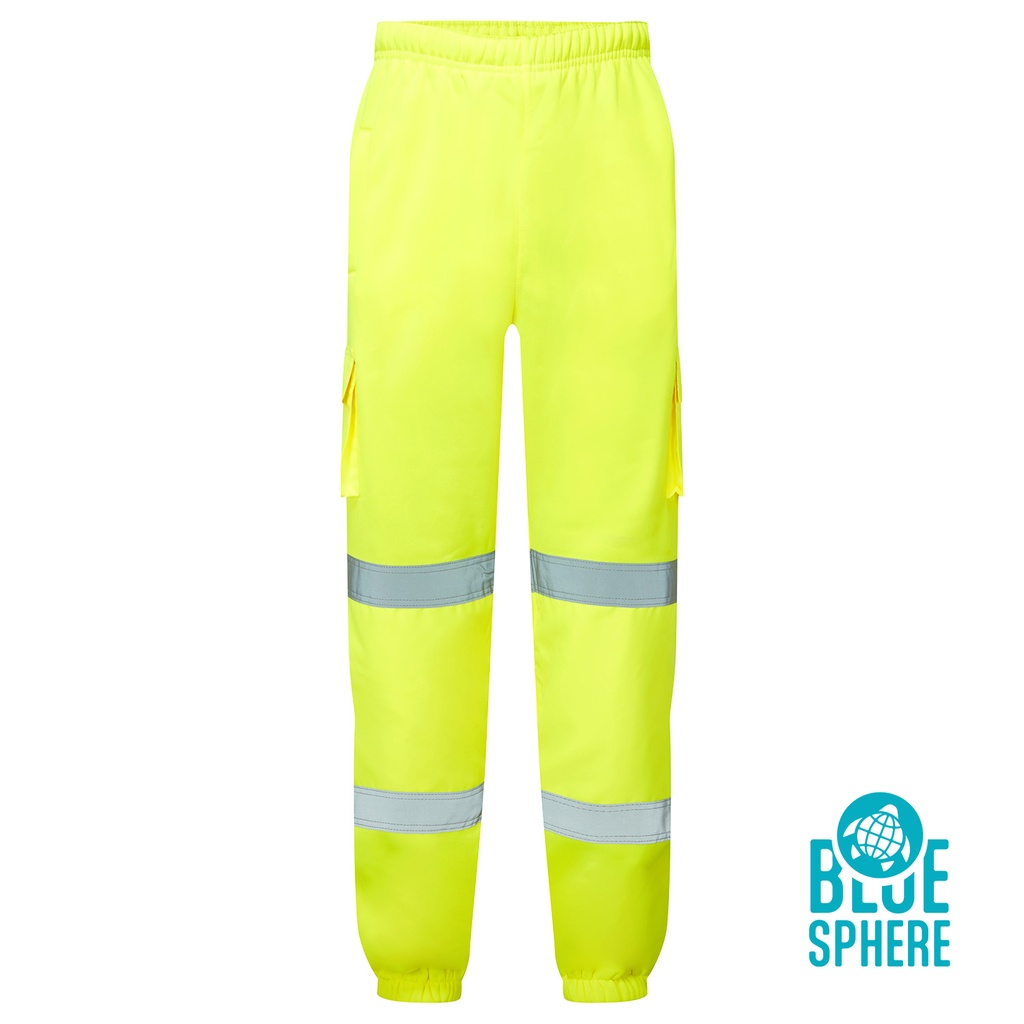 [SHV-50141] Supertouch Eco Hi Vis Yellow Jogging Bottoms (Small)