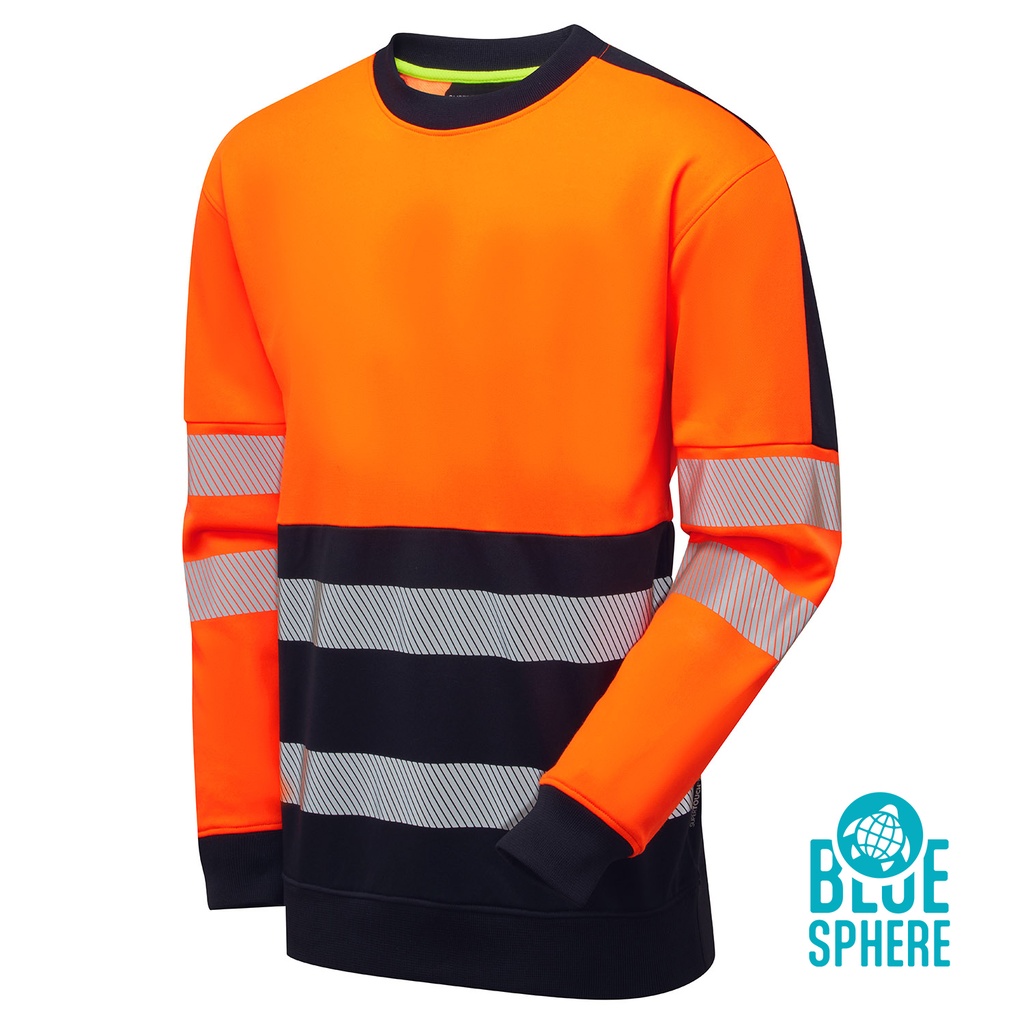 [SHV-653D1] Essentials Hi-Vis Eco Cotton Cool Orange Sweatshirt (Small, Orange)