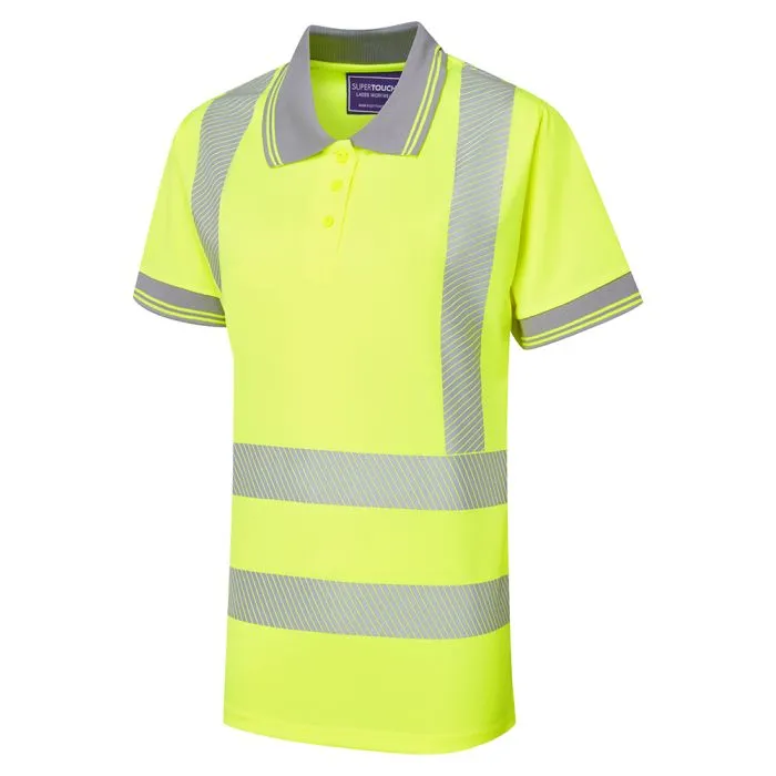 [SHV-L30241] Ladies Hi Vis Yellow Savannah Birds Eye Polo (8)