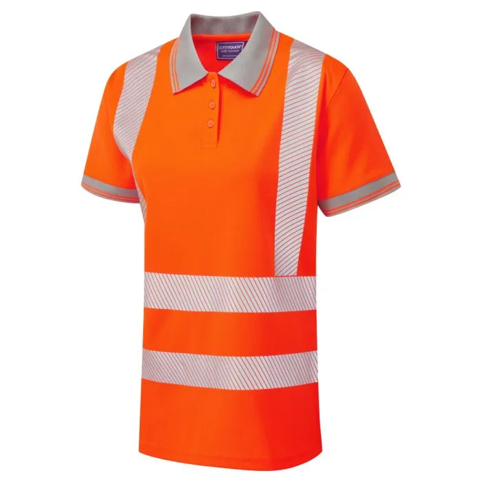 [SHV-L30281] Ladies Hi Vis Orange Savannah Birds Eye Polo (8)