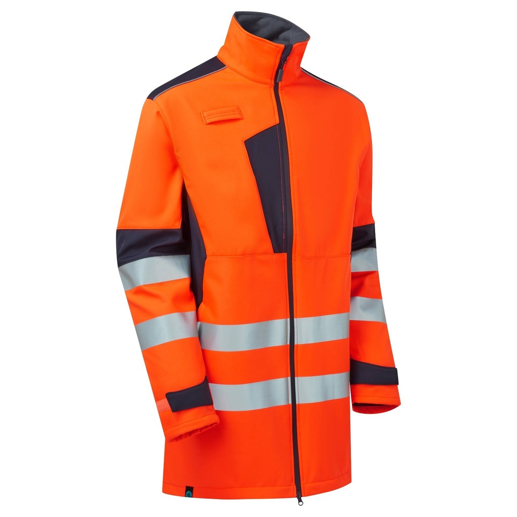 [SYH-1052D1] System Hi Vis Eco 3-Layer Orange Softshell Parka (Small)