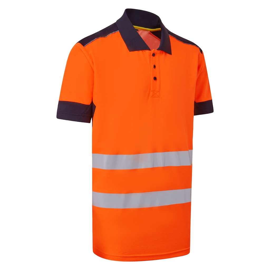 [SYH-304D1] System Hi-Vis Eco Orange CottonCool Short Sleeve Polo (Small)