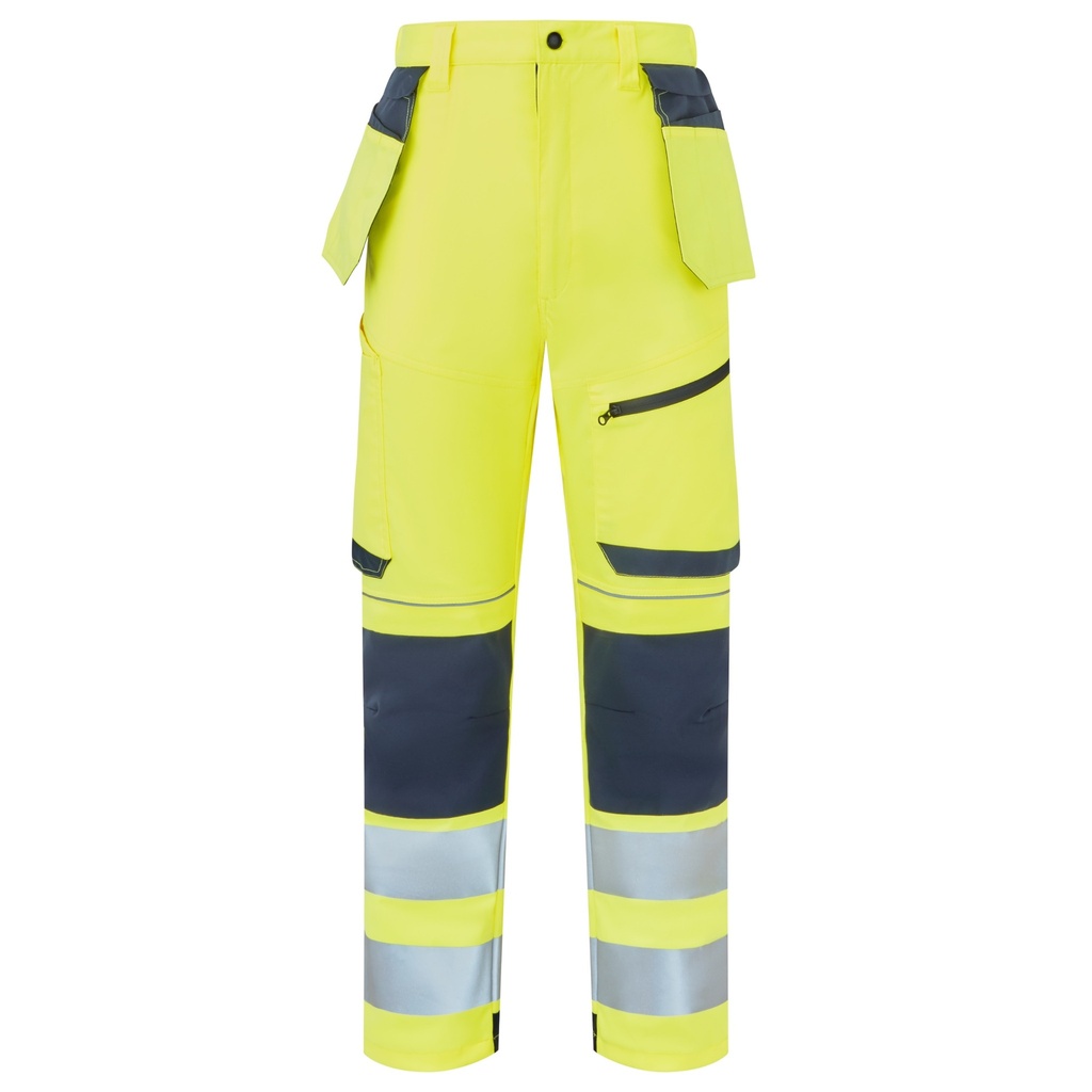 [SYH-401RC1] System Hi-Vis Eco Stretch Removable Holster Yellow Trousers (28)
