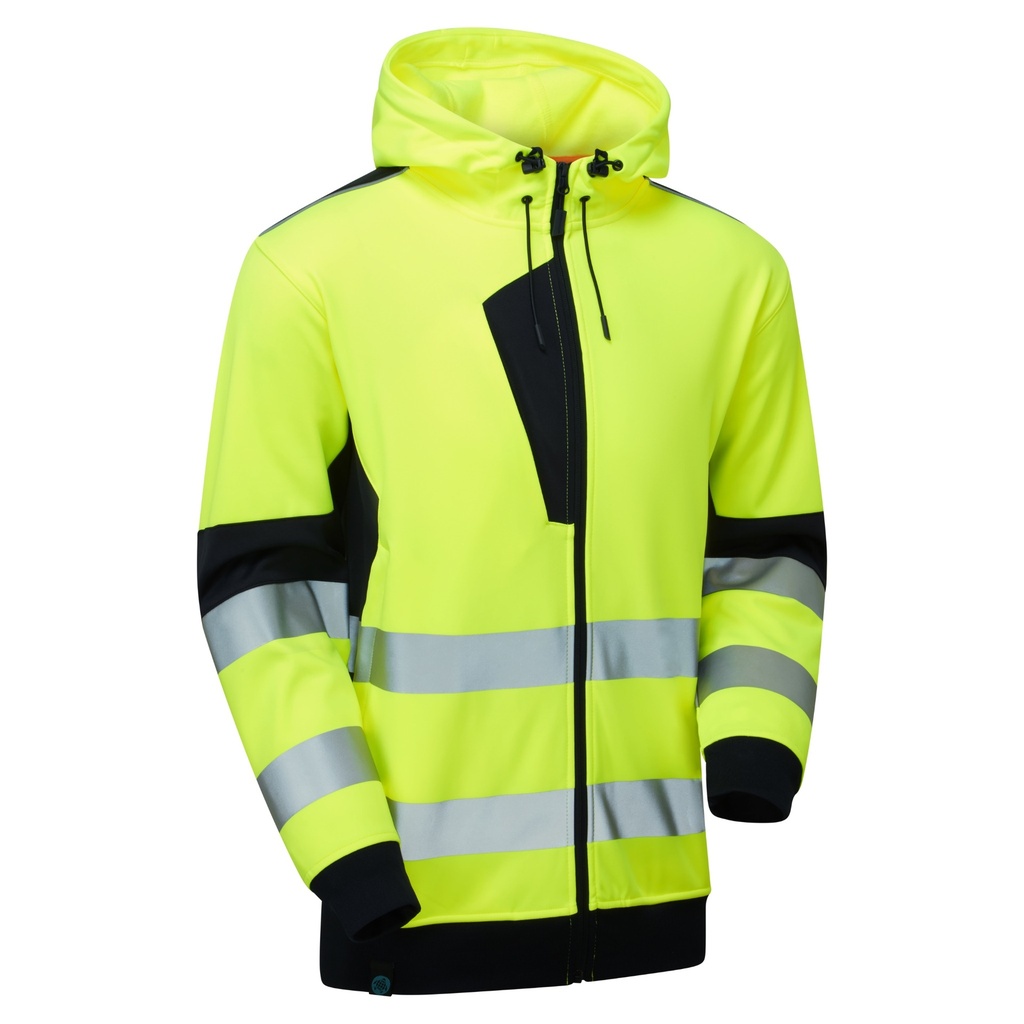 [SYH-751C1] System Hi-Vis Eco Zip Thru Yellow Hoodie (Small)