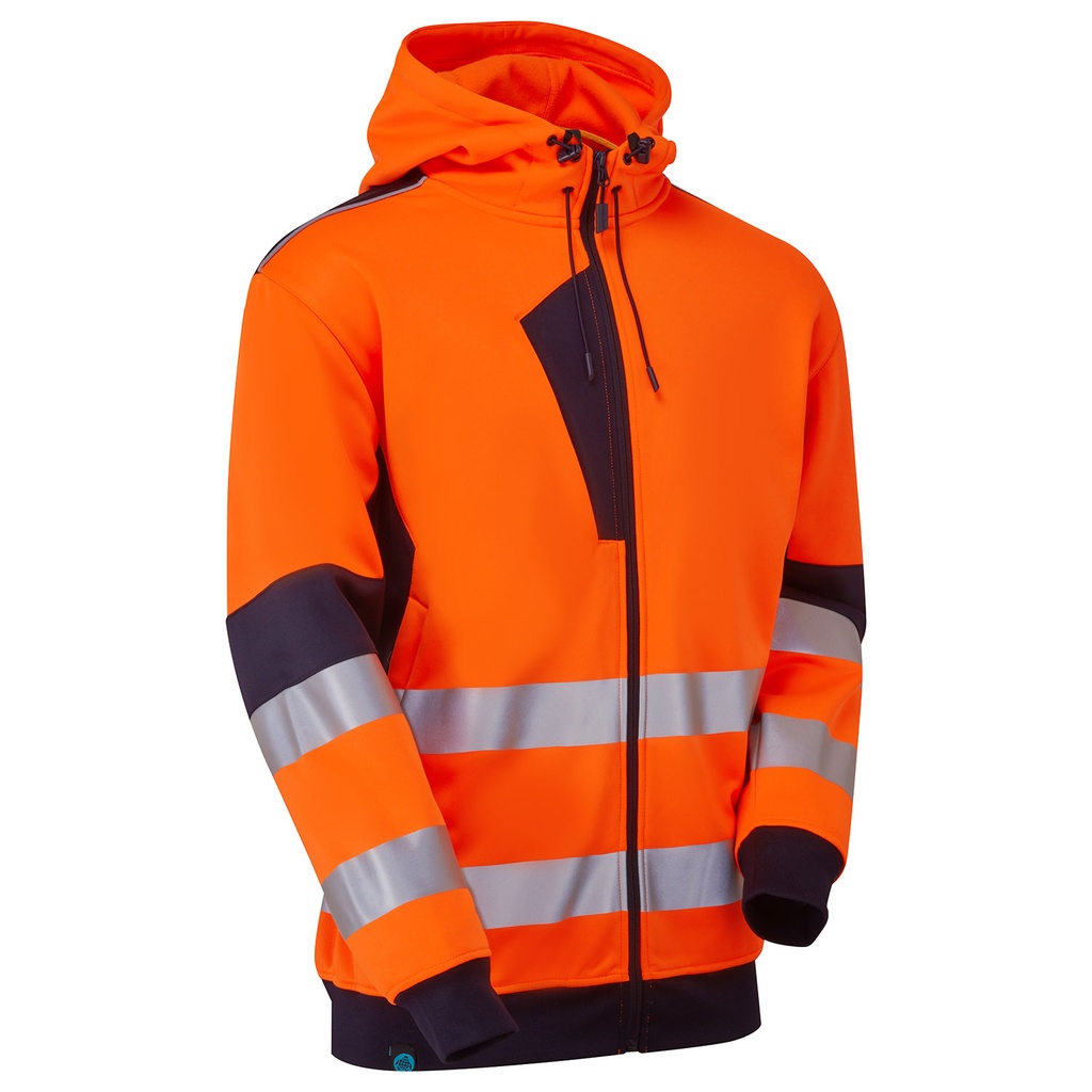 [SYH-751D1] System Hi-Vis Eco Zip Thru Orange Hoodie (Small)