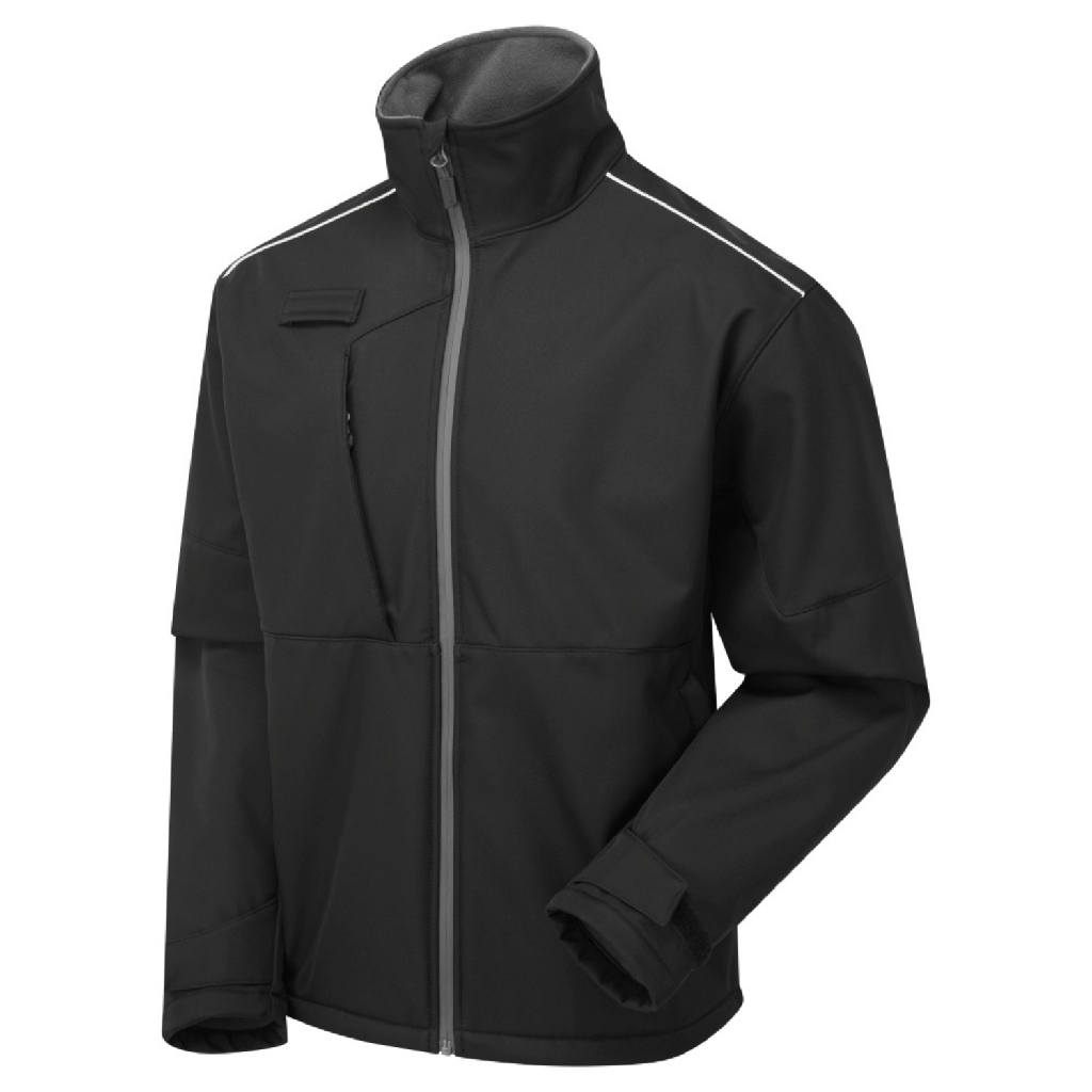 [SYS302-BGS] System Eco 3 Layer Black/Grey Softshell Jacket Men's (Small)