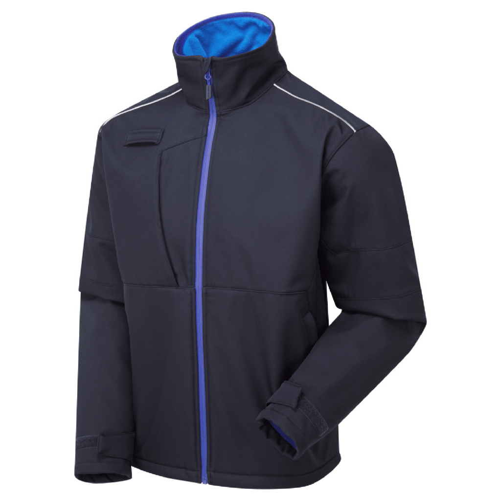 [SYS302-NRS] System Eco 3 Layer Navy/Royal Blue Softshell Jacket Men's (Small)