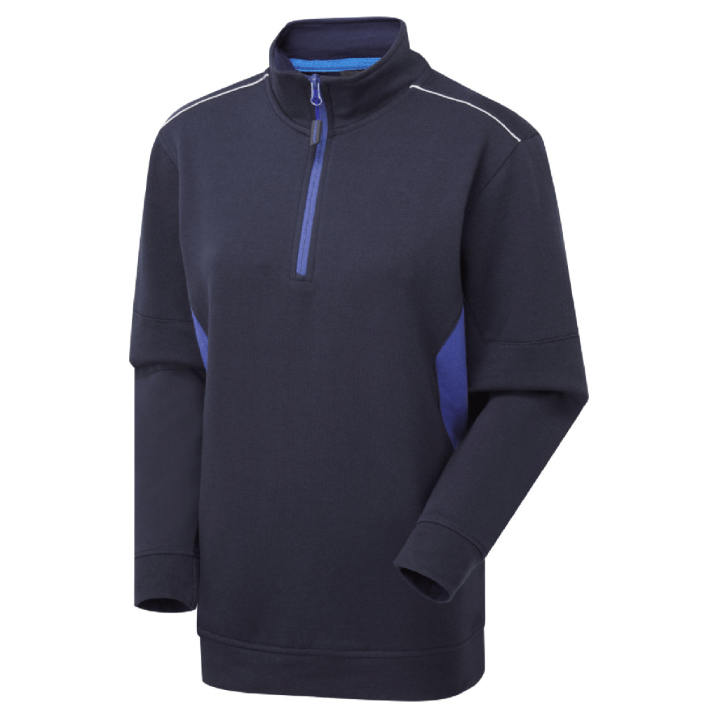 [SYS303-NR8] System Eco Women's Navy/Royal Blue Quarter Zip Sweatshirt (8)