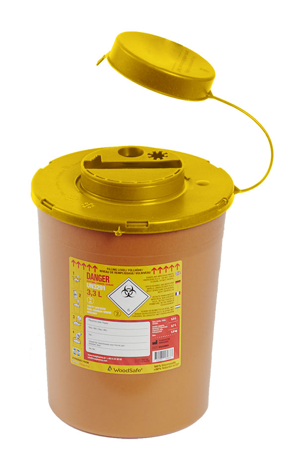 [CM0922] Woodsafe Sharps Bin 3 Litre