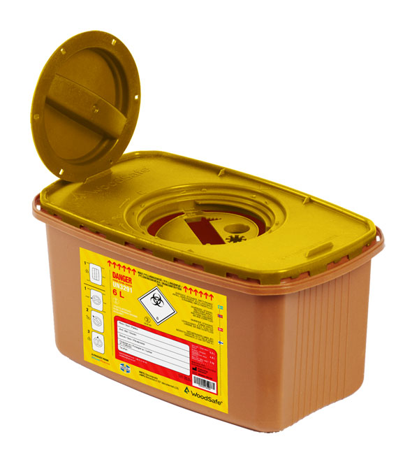 [CM0923] Woodsafe Sharps Bin Lid And Screw Fit Cap 6 Litre