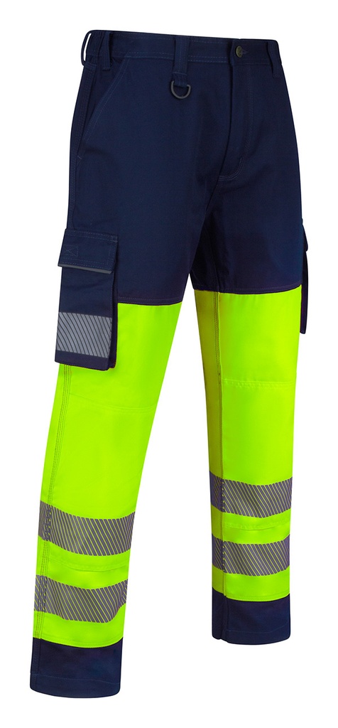[HVTR01SYN30] Beeswift Guardian Hi-vis Safety Combat Trousers (30, Saturn Yellow / Navy)