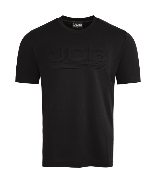 [JCB014BLXS] JCB Workwear Unisex 3D Embossed T-Shirt (XS, Black)