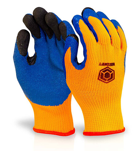 [BF3OR08] Beeswift Latex Thermo-Star Fully Dipped Gloves (8, Orange)