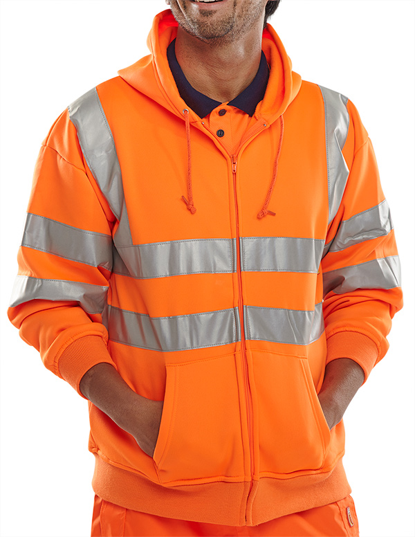 [BSHSSENORS] Beeswift Essential Hi-Vis Zipped Hoodie (S, Orange)