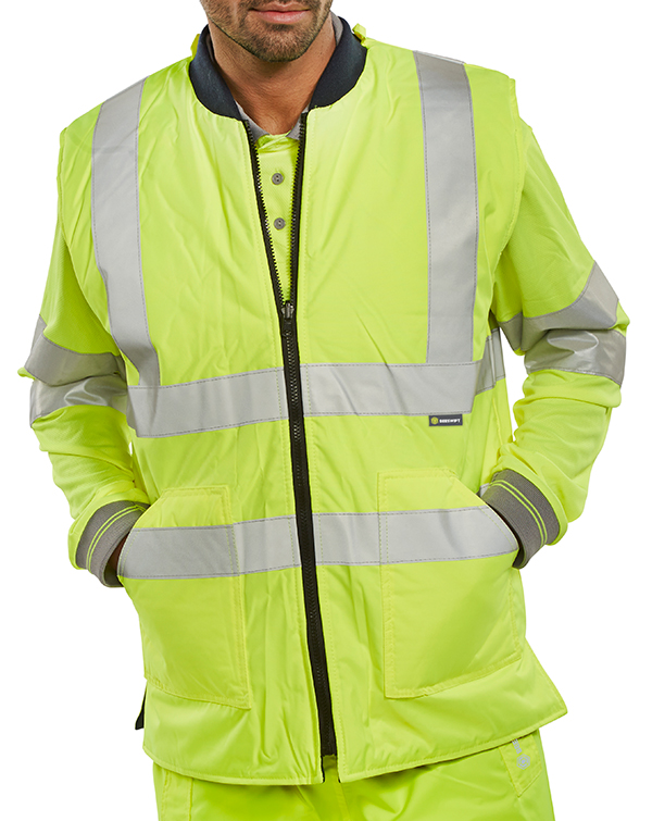 [BWENGSYS] Beeswift Reversible Hi-Vis Interactive Bodywarmer (S, Saturn Yellow / Navy)