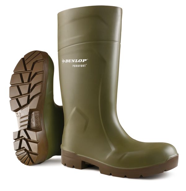 [CA6183103] Dunlop Purofort Multigrip Safety Wellingtons (3, Green)