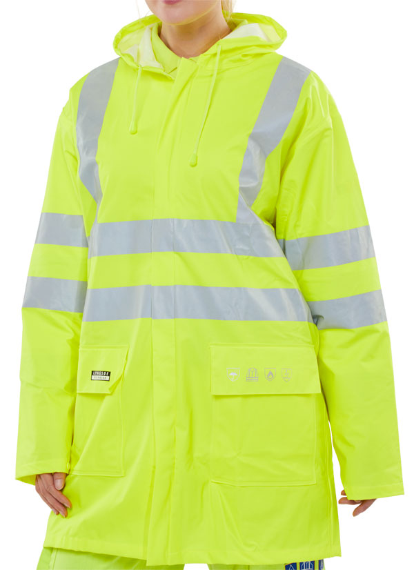 [CFRLR55SYS] Beeswift Fire Retardant Hi-Vis Anti-Static Jacket (S)