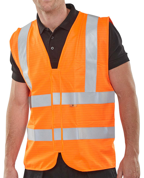 [CFRWCORS] Beeswift Fire Retardant Hi-Vis Vest (S, Orange)