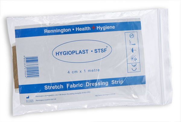 [CM0436] Hygioplast Dressing Strip Fabric 4CM X 1M Pack of 10 (10 Pack)