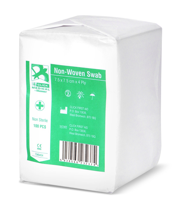 [CM0454] Click Medical Gauze Swabs 7.5CM X 7.5CM Pack of 100 (100 Pack)