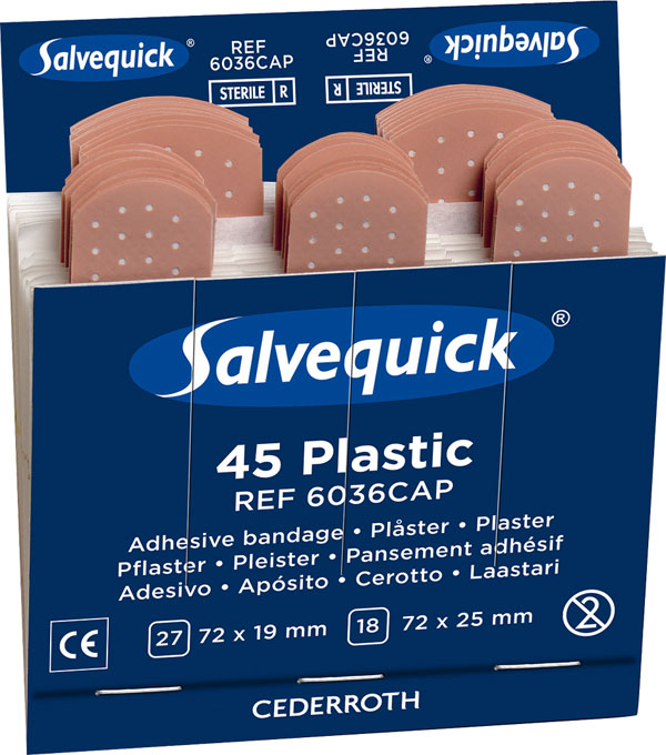 [CM0542] Salvequick Waterproof Plasters Refill Pack 6X45 (6 Pack)