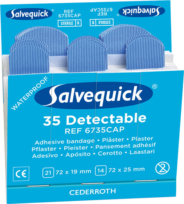 Salvequick Detectable Plasters Refill Pack 6X35 (6 Pack)