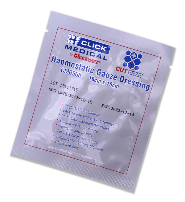 [CM0568] Click Medical Cuteeze Haemostatic Soluble Dressing 10X10CM
