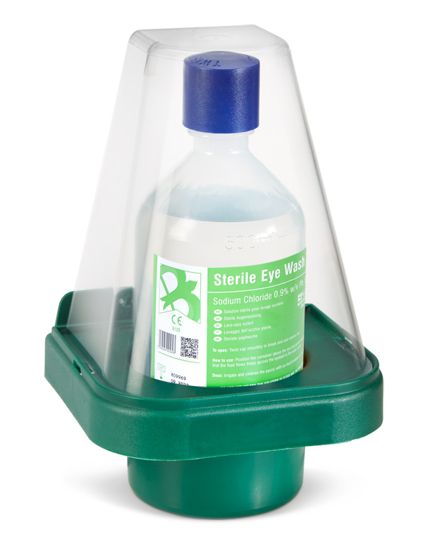 [CM0701] Click Medical Single Eyewash Bottle with Wall Mount Stand