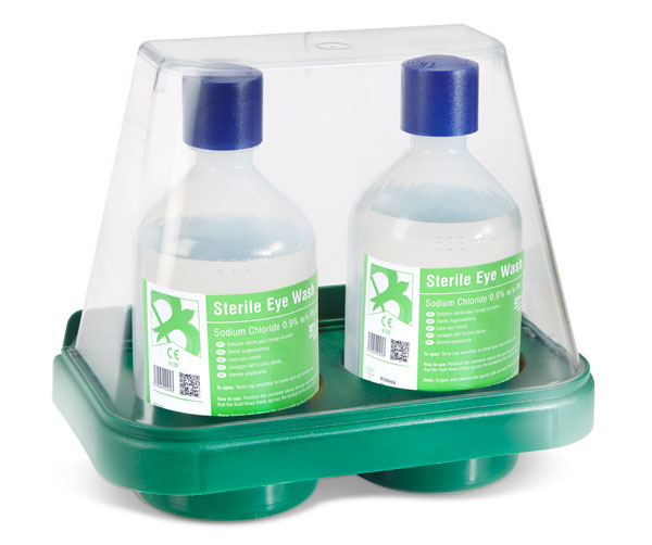 [CM0702] Click Medical Double Wall Mount Eyewash Stand with 2 x Bottles