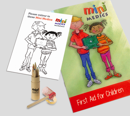 [CM1323] Mini Medics First Aid for Children Pack with Coloured Pencils