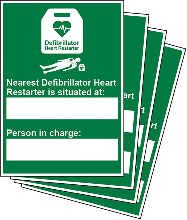[CM1326] Click Medical Nearest Defibrillator Sign Rigid Plastic